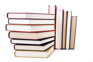 libros aislados en blanco