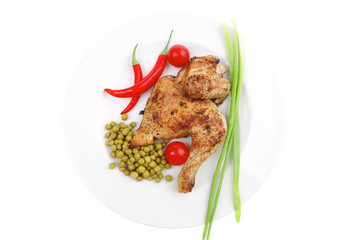 bbq : chicken ham garnished with green onion pens