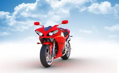 Foto op Plexiglas Motorfiets rood