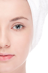 Part of woman face: closeup eye