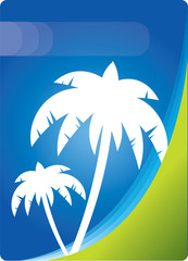 Fototapeta na wymiar Palm tree vector brochure background
