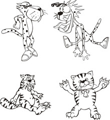 Fototapeta na wymiar Leopard i Kreskówki Cat