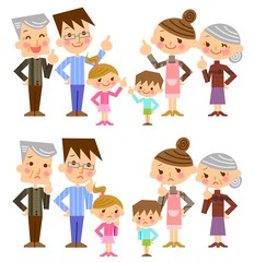 家族　三世代　表情