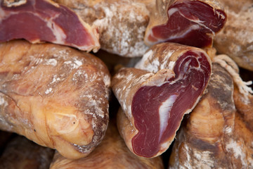 Frisch aufgeschnittener Schinken