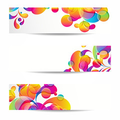 Abstract web banners with colorful arc-drop for your www design