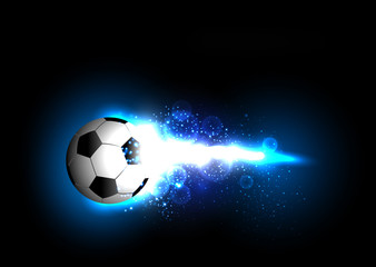 Naklejka premium football light banner with a soccer ball