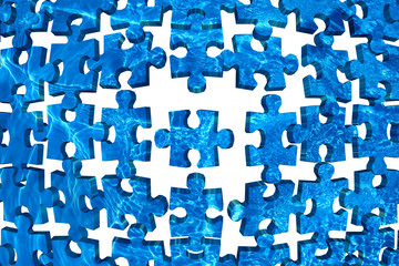 Water puzzle abstract background blue