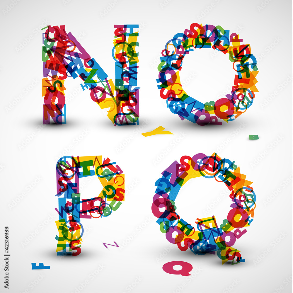 Fototapete vector font made from letters of the alphabet
