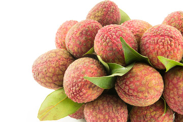 lychee on white background