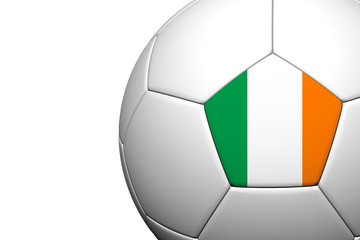 Obraz premium Ireland Flag Pattern 3d rendering of a soccer ball