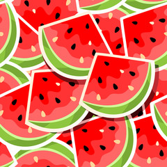 Seamless background with watermelon