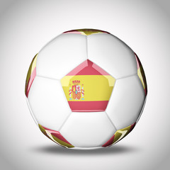 Fototapeta premium 3D soccer balls with national flag. Country Spain