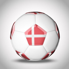 3D soccer balls with national flag  Country Denmark