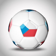 Obraz premium 3D soccer balls with national flag. Country Czech Republic