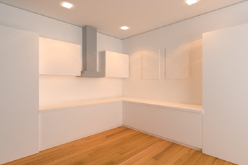 white kitchen room
