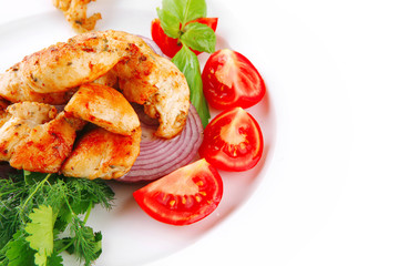 chicken meat and vegetables