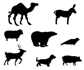 Plaquette d'animaux en ombres noires © Studro Design