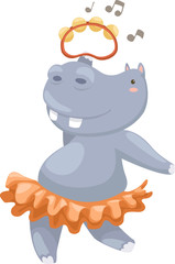 hippo vector illustration on a white background