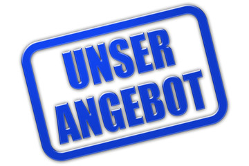 Stempel blau glas UNSER ANGEBOT