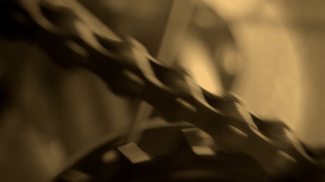 Bike chain on the front chainring
