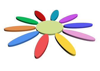 An illustration of  3d floral design element