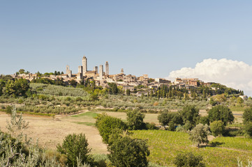 Fototapeta na wymiar The Medieval Village of San Gimignano near Florence Italy