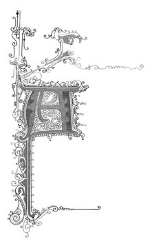 Lettrine "A" - MiddleAges : 12th-13th century