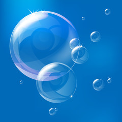 Vector illustration of shiny bubbles