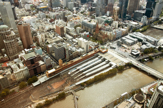 Melbourne railway station from above