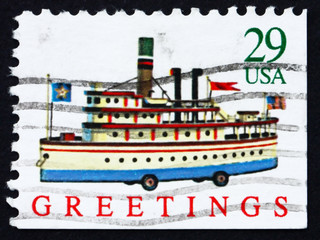 Postage stamp USA 1992 Ship Toy, Christmas