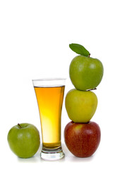 Fototapeta na wymiar Apple juice and apples