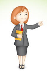 3d Business Lady in Vector