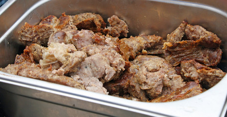 asty barbecued meat during a festivity with barbecue