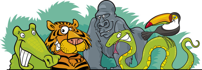 Cartoon Jungle wild animals design