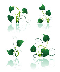 Green leaf icons