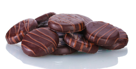 Сhocolate cookies isolated on white