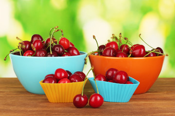 Bowls and cutters with cherries