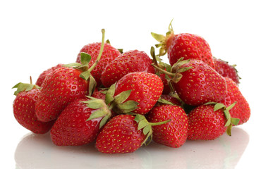 sweet ripe strawberries isolated on white