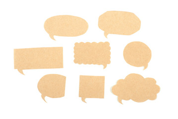 the thought of old paper isolated on white