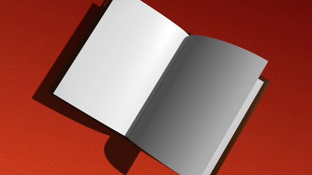 animated opening blank book with place for text