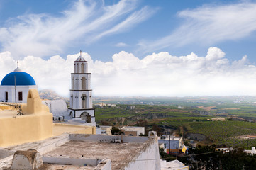 Obraz premium Pyrgos on the Island of Santorini Greece