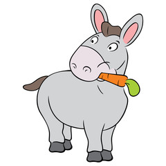 Naklejka premium Illustration of the donkey on white background