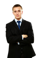 A portrait of a businessman standing