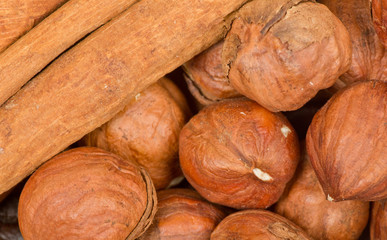 cinnamon and nuts background