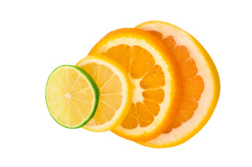 Vitamin C Overload, Stacks of sliced fruit