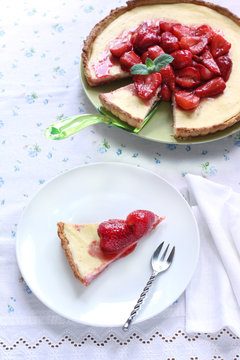 Strawberry and ricotta tart