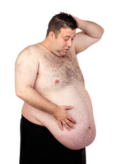 Surprised fat man