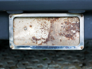 old rusty car plate