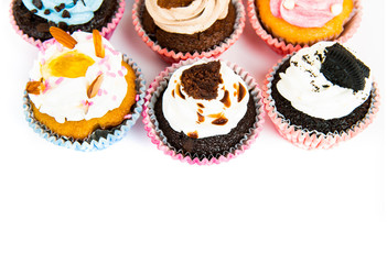 Cupcakes isolated on white background