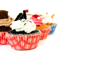 Cupcakes isolated on white background